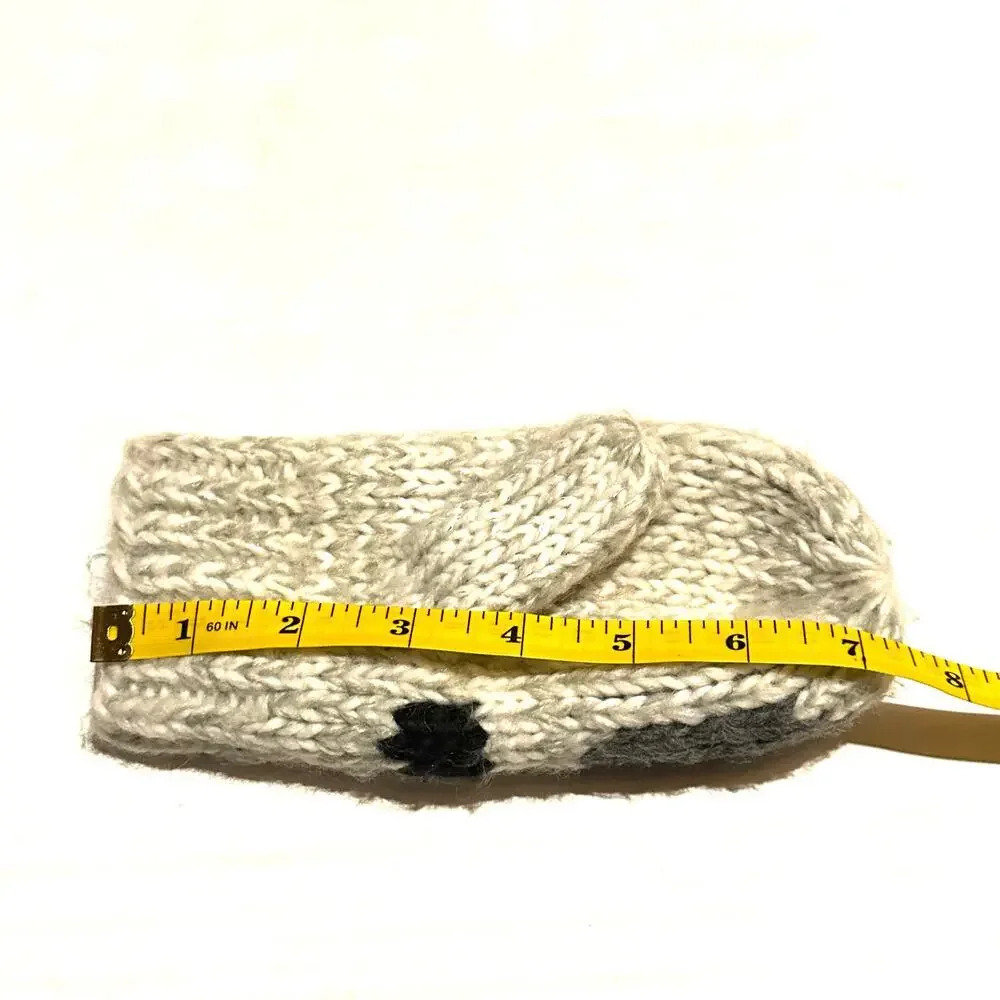 Adorable Hand Knit Kids Mittens Neutral Animal Theme Small